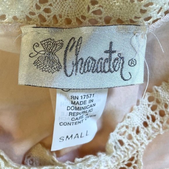 80s Vintage Character "Cuddleskin" Pink Satin Fleece Victorian Style Nightgown S - Picture 6 of 8